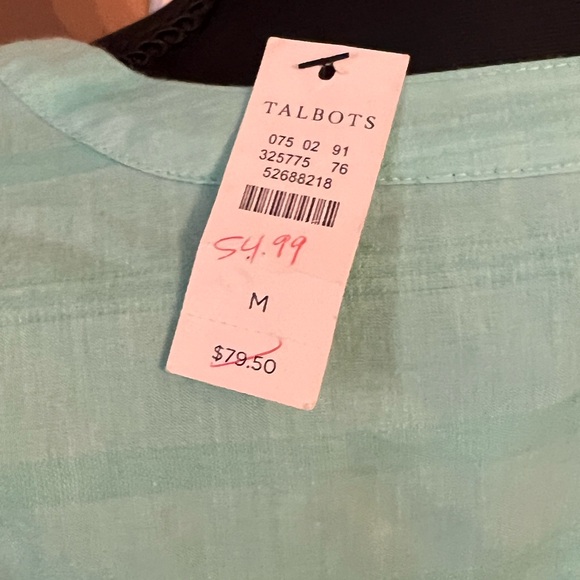 NWT TALBOTS Women’s 3/4 Sleeve Button Up Shirt Top size M - Picture 4 of 4